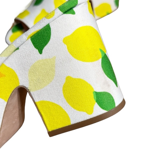Kate Spade Ibiza Lemon Printed Platform Wedge Sandal 90s  Y2K Fun Slip On Shoe - Picture 8 of 8